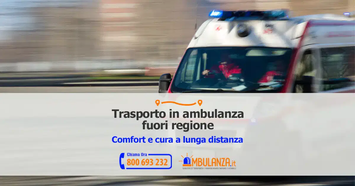 Ambulanza in movimento per trasporto regionale