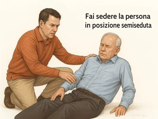 far sedere il signore con infarto